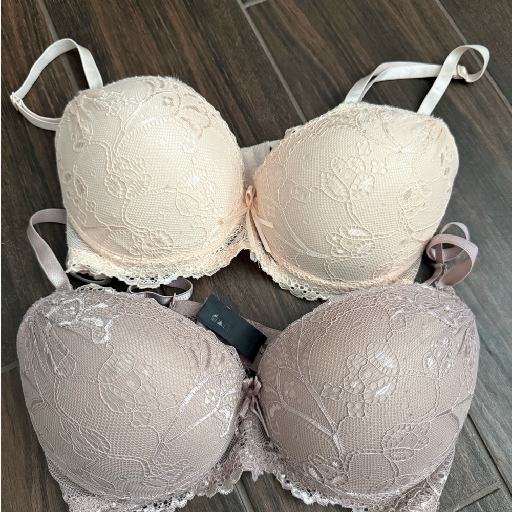 🦄Elegant Lace Bra Set - Cream and Tan